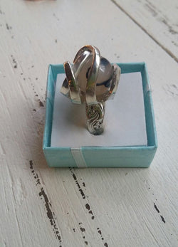 Handmade silver fork ring