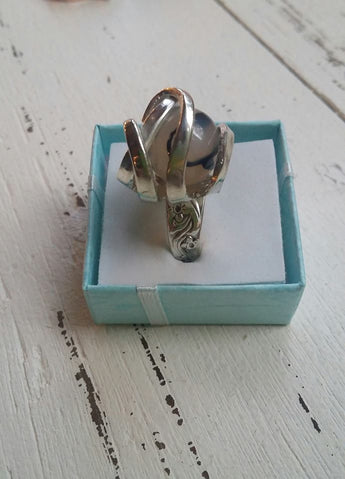 Handmade silver fork ring